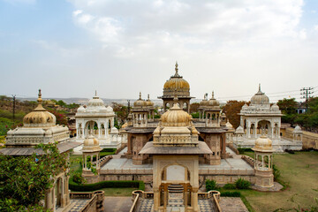 Fototapeta na wymiar Majestic Royal Gaitor Tumbas in Jaipur, India
