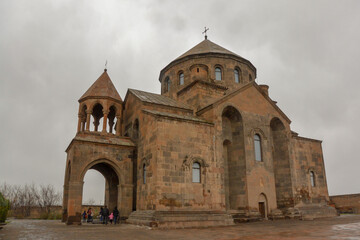 Fototapeta na wymiar Saint Hripsime Church on a cloudy day, Armenia