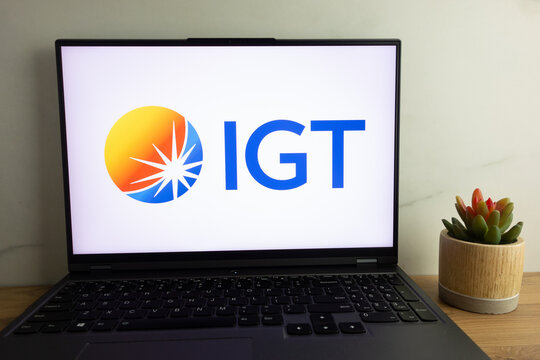 KONSKIE, POLAND - August 04, 2022: International Game Technology PLC (IGT) multinational gambling company logo displayed on laptop computer