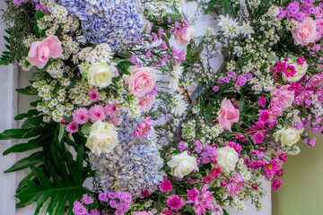 flower background or backdrop. colorful fresh flower wallpaper