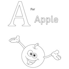funny  ABC coloring page for kids