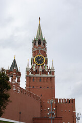 Moscow Kremlin in Russia, Spasskaya tower with clock