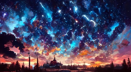 Obraz na płótnie Canvas Scenic View Of Night Sky 