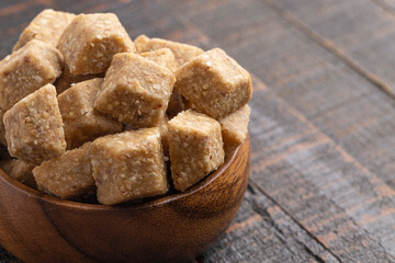 Vanilla and Almond Granola Energy Bites on a Wood Countertop