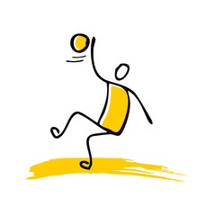 Stickman Stick Figure Playing Football Sport