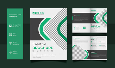 Naklejka premium Bifold Brochure Template in editable A4 bi-fold template format