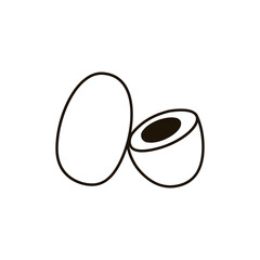 Single hand drawn egg. Doodle vector illustration. Isolated on white background.