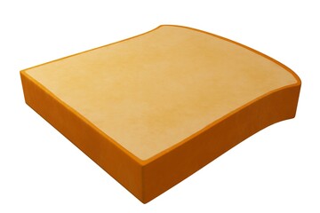 Sliced bread paint 3d rendering.