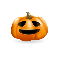 pumpkin 3d vector illustration isolated on white background