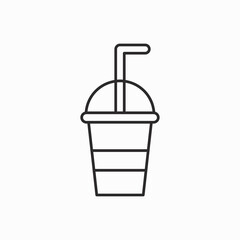 drink cup with straw icon. glass with drinking straw and water icon isolated on white background. coffee drink glass. Fresh cold beverage symbol. Vector