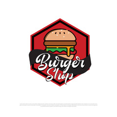 logo for burger shop vector