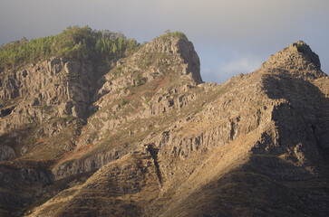 Cliffs and slopes of the Tamadaba Natural Park. Agaete. Gran Canaria. Canary Islands. Spain.