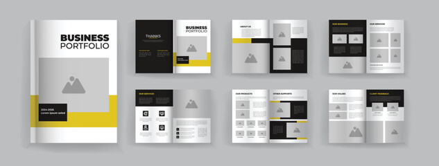 12 page business brochure template minimalist design