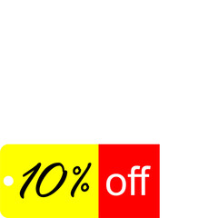 10%OFF LIMITED OFFER TEN PERCENT OFF OFFER TAG OFFER BANNER