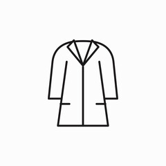 Coat icon. Trendy Coat logo concept on white background from Clothes collection. coat icon vector from fashion and clothing concept. Thin line illustration of coat editable stroke. coat linear sign