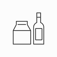milk and beer bottle icon vector illustration