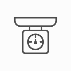 Food scale outline icon. linear style sign for mobile concept and web design. Kitchen scales simple line vector icon.