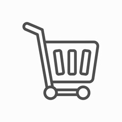 Shopping cart vector icon, flat design. Isolated on white background.