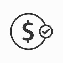 check of secure money bank transaction icon vector illustration logo template clean and simple design