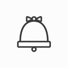 Christmas bell icon in single color. Celebration season December decoration