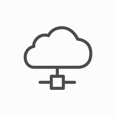 Cloud computing icon, vector illustration
