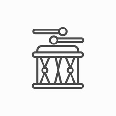 Isolated Drum Icon Symbol On Clean Background.