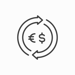 Money exchange simple icon. Banking currency sign. Euro and Dollar Cash transfer symbol