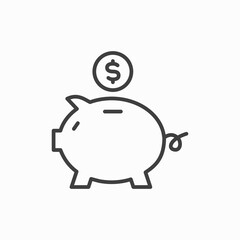 piggy bank icon on white background
