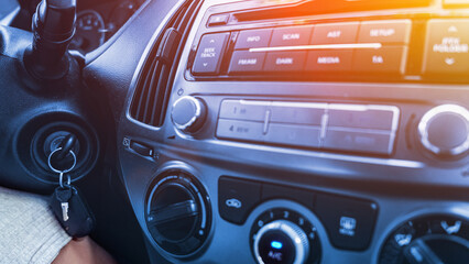 Fototapeta premium Car air conditioner. Vehicle vent interior for cold automobile cool. Auto climate condition. Ac ventilation system.