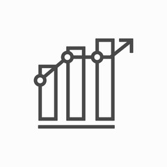 Growth chart icon. Grow diagram flat vector illustration.
