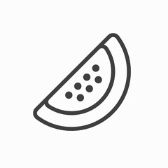 Watermelon sliced ripe icon, vector isolated melon symbol set isolated on white background.