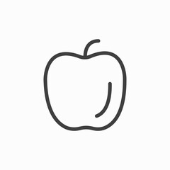 Apple Line Icon. Editable Stroke. Isolate on white background.