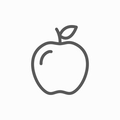 Apple Line Icon. Editable Stroke. Isolate on white background.Apple Line Icon. Isolate on white background.