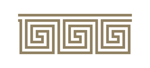 Greek Meander. Geometric ornament. Seamless antique pattern. Symbol of history and art.