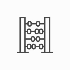 School abacus line icon, education and school element, math vector graphics, a linear pattern on a white background