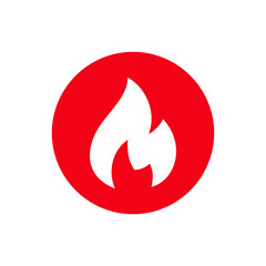 Fire icon. Symbol of danger and importance. Designation of a hit, top or hot.