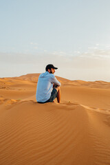 Fototapeta na wymiar person in desert