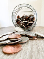 coins on a table