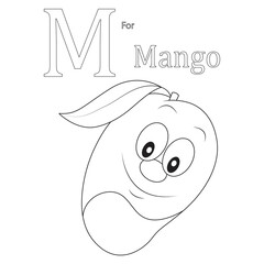 funny ABC coloring page for kids