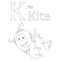 funny ABC coloring page for kids