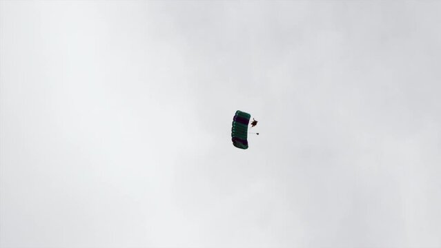 Tracking A Parachutist Circling Through The Sky With A Deployed Parachute - Panama City, Panama