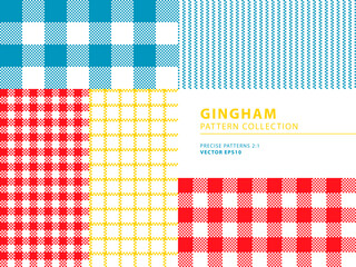Gingham seamless pattern collection in red, blue, yellow - 521518539