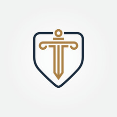 sword. lawyer. legal. firm. attorney logo design vector