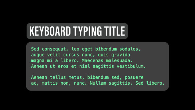 Keyboard Typing Title Overlay with 3 Speeds