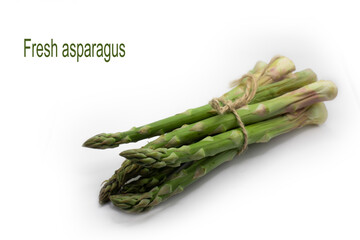 Fresh asparagus isolated on white background