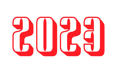 Happy new year 2023 with numbers vector illustration creative style. 