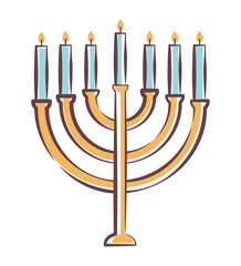 menora chandelier golden