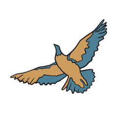 Flying stylized bird vector illustration. Flying bird