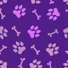  Animals seamless dogs footprints and bones pattern for clothes print and kids and fabrics and wrapping