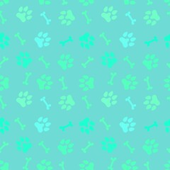  Animals seamless dogs footprints and bones pattern for clothes print and kids and fabrics and wrapping